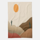 Chic Boho Terracotta Desert Cactus Theedoek (Verticaal)