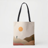 Chic Boho Terracotta Desert Cactus Tote Bag (Voorkant)