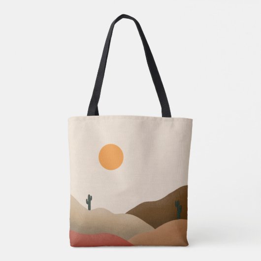 Chic Boho Terracotta Desert Cactus Tote Bag (Achterkant)