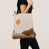 Chic Boho Terracotta Desert Cactus Tote Bag (Dichtbij)