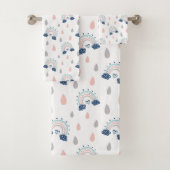 Chic Boho Towels Navy Pink Rainbow Gift Idea Bad Handdoek (Insitu)