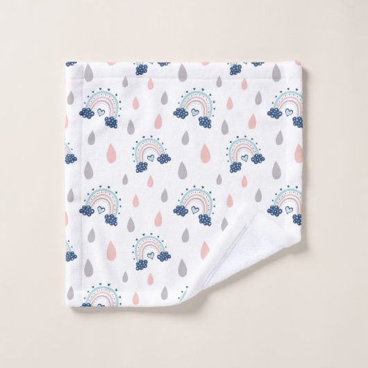 Chic Boho Towels Navy Pink Rainbow Gift Idea Bad Handdoek (Wasdoekje)