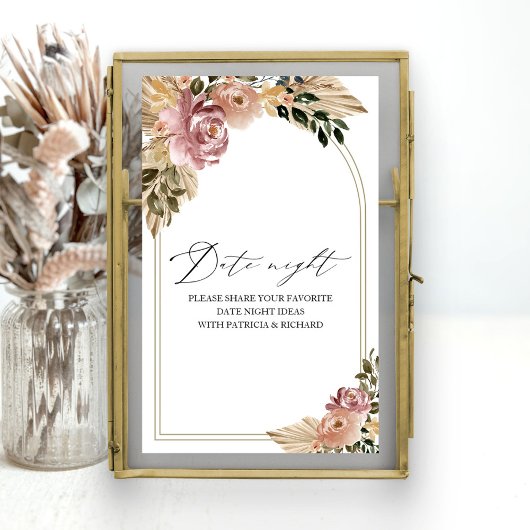 Chic Boho Vrijgezellenfeest Datum Nacht Jar Sign Poster