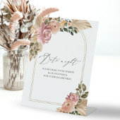 Chic Boho Vrijgezellenfeest Datum Nacht Jar Sign Reclamebord Met Voetstuk