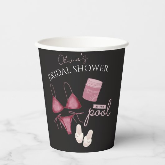 Chic boho vrijgezellenfeest poolpartij papieren bekers (Voorkant)