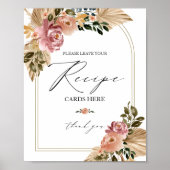 Chic Boho Vrijgezellenfeest Recept Kaart teken Poster (Voorkant)