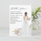 Chic Boho Vrijgezellenfeest Wedding Dress Brunette Kaart (Staand voorkant)