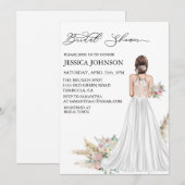 Chic Boho Vrijgezellenfeest Wedding Dress Brunette Kaart (Voorkant / Achterkant)