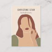 Chic Boho Vrouw Silhouette Earring Display Kaart Visitekaartje (Voorkant)