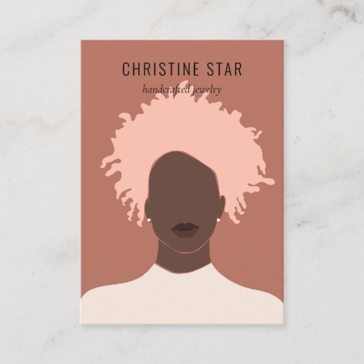 Chic Boho Vrouw Silhouette Earring Display Kaart Visitekaartje (Voorkant)