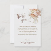 Chic Boho Wedding Creamy Pastel Bloemen Bedankkaart (Voorkant)