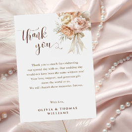 Chic Boho Wedding Creamy Pastel Bloemen Bedankkaart