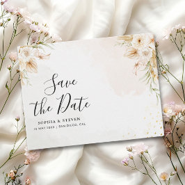 Chic Boho Wedding with Beige and Yellow Blooms Briefkaart