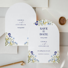 Chic Boho wilde bloemen bruiloft Save the Date Kaart