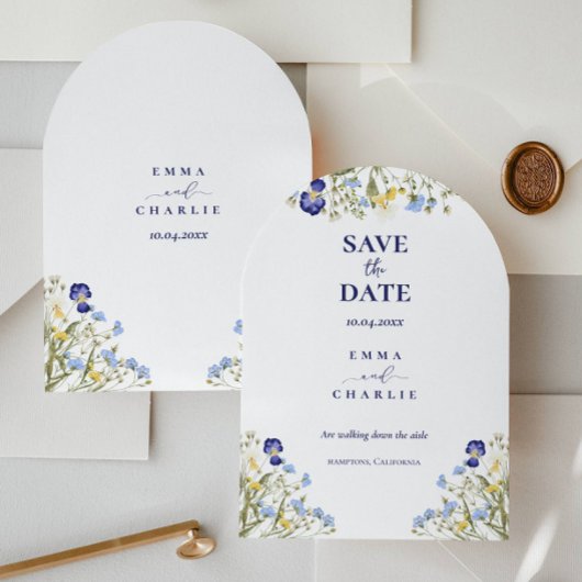 Chic Boho wilde bloemen bruiloft Save the Date Kaart