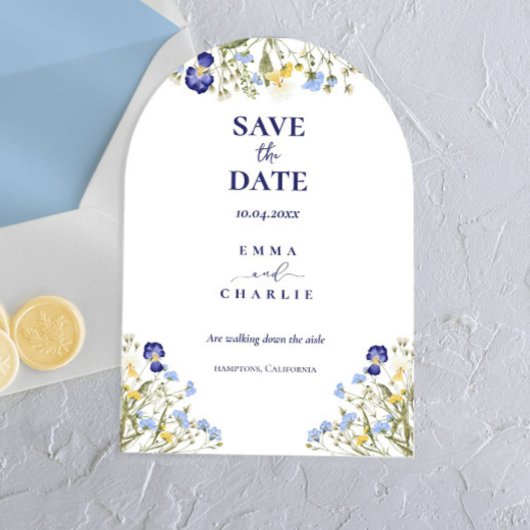 Chic Boho wilde bloemen bruiloft Save the Date Kaart