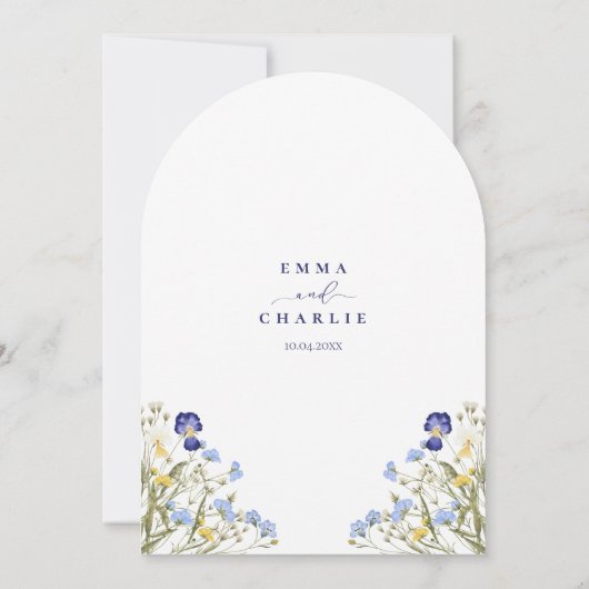 Chic Boho wilde bloemen bruiloft Save the Date Kaart (Achterkant)