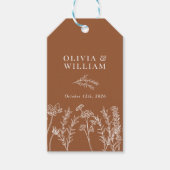 Chic Boho Wildflower Terracotta Wedding Favor Labe Cadeaulabel (Voorkant)