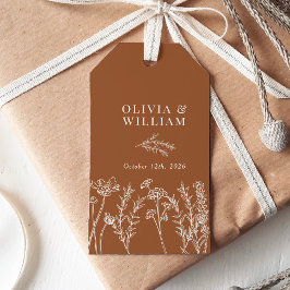 Chic Boho Wildflower Terracotta Wedding Favor Labe Cadeaulabel