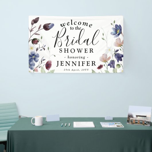 Chic Boho Wildflower Vrijgezellenfeest Spandoek (Beurs)