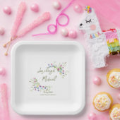 Chic Boho Wildflower Wedding Papieren Bordje (Feest)