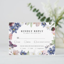 Chic Boho Wildflower Wedding RSVP-kaart RSVP Kaartje