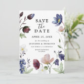 Chic Boho Wildflower Wedding Save The Date (Staand voorkant)