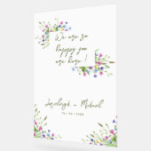 Chic Boho Wildflowers Script Grote bruiloft teken Acryl Bord (Hoek)