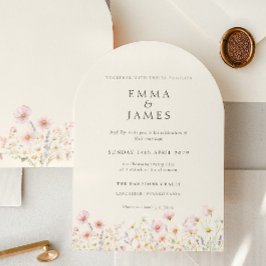 Chic Boho Wildflowers Spring Summer Wedding Kaart