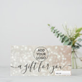 Chic bokeh gold glitter logo gift (Staand voorkant)