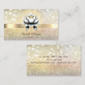 Chic Bokeh Gold, Stijlvolle Lotus Yoga Visitekaartje (Voorkant / Achterkant)
