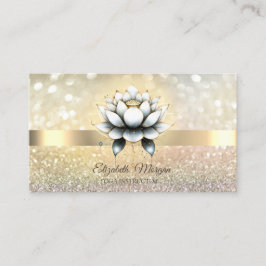 Chic Bokeh Gold, Stijlvolle Lotus Yoga Visitekaartje