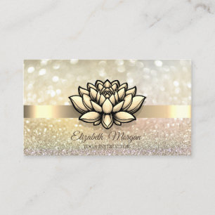 Chic Bokeh Goud,Lotus Yogadocent Visitekaartje