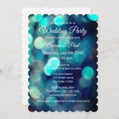 Chic bokeh licht effect co-ed paar bruiloft partij kaart (Voorkant / Achterkant)