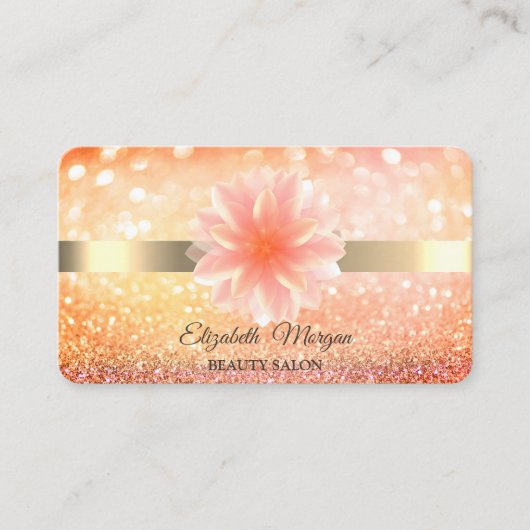Chic Bokeh Lotus Flower Yoga Reiki Visitekaartje (Voorkant)