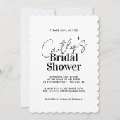 Chic Bold Black en White Bridal Shower Invitation Kaart (Voorkant)