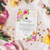 Chic Bold Boho Glitter Waterverf Afstuderen Bedankkaart