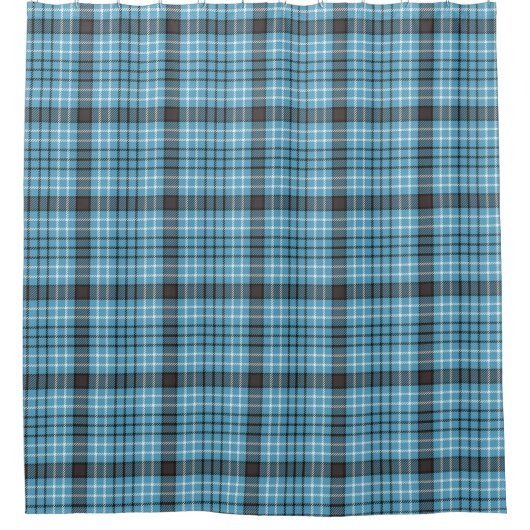 Chic Bold Manly Plaid Shower Curtain Blue Grey Douchegordijn (Voorkant)