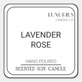 Chic Bold Modern Black en White Soy Candle Label