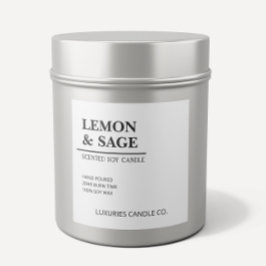 Chic Bold Modern Black en White Soy Candle Label