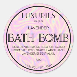 Chic Bold Modern Holographic Bath Bomb Spa Label