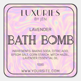 Chic Bold Modern Holographic Bath Bomb Spa Label