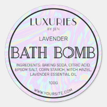 Chic Bold Modern Holographic Bath Bomb Spa Label