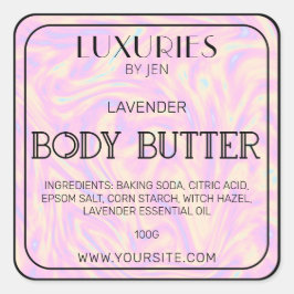 Chic Bold Modern Holographic Body Butter Spa Label