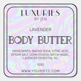 Chic Bold Modern Holographic Body Butter Spa Label