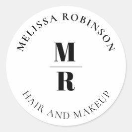 Chic Bold Monogram Zakelijk Ronde Sticker