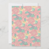 Chic Bold Poinsettias kerstfeestelijke uitnodiging (Achterkant)