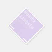 Chic Bold Typography Modern Lila Lavender Wedding Servet (Hoek)