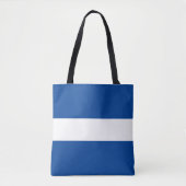 Chic Bold White Deep Ocean Blue Nautical Stripes Tote Bag (Voorkant)