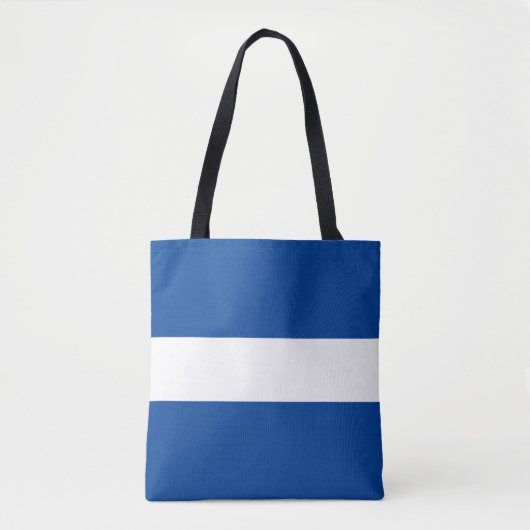 Chic Bold White Deep Ocean Blue Nautical Stripes Tote Bag (Voorkant)